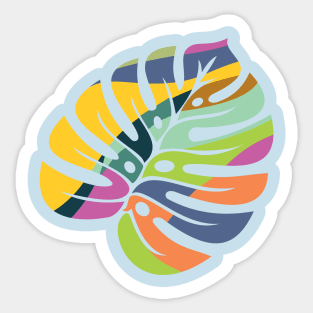 Colorful Monstera Sticker